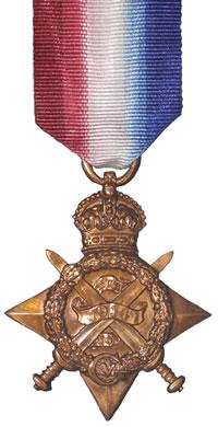 Medals Awarded to the Men of the Biddulph Area who Died in the Great War Page 6 of 6 1914 Star 1915 Star Clasp This bronze medal award was authorized by King