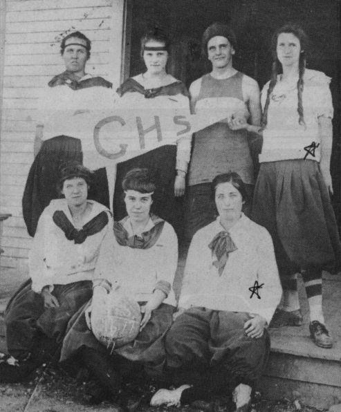 Gentry High s finest: 1916 17 Moncie Leftwich Maddux of Cookeville, who observes her 100 th birthday today, is at the top, right, in this photo of the Gentry High School basketball in 1916 17.