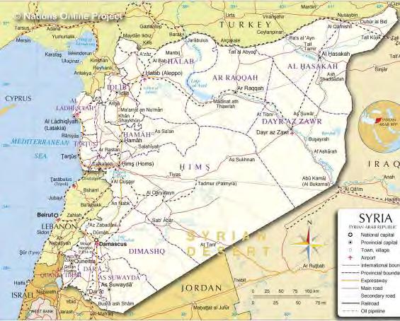 3 Main developments in Syria Map of Syria (www.nationsonline.org).