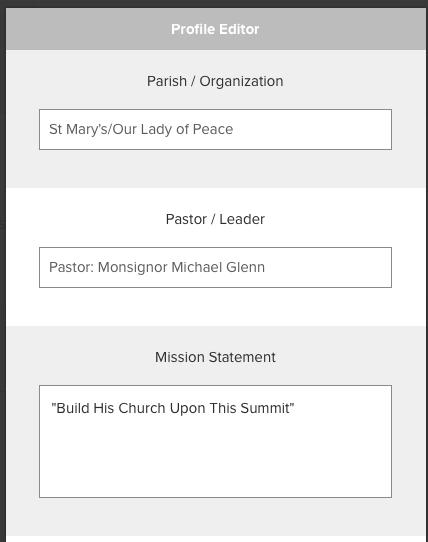 Personalize Your Parish Parish Name Pastor Name Mission