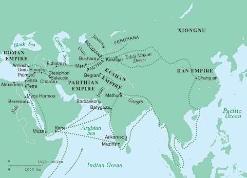 Eastern part of ancient world accessible to travelers in the 1 st century A.D.