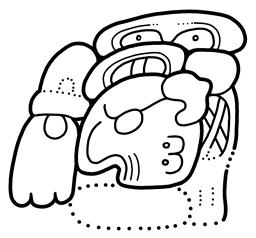 Glyph X-iii Glyph X-iii (Figures 6, 7) is restricted to the Jaguar God of the Underworld and the coefficient five. It is composed of three signs (Figure 6).