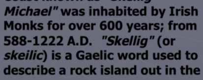 The Rock off the western Irish Coast known as "Skellig