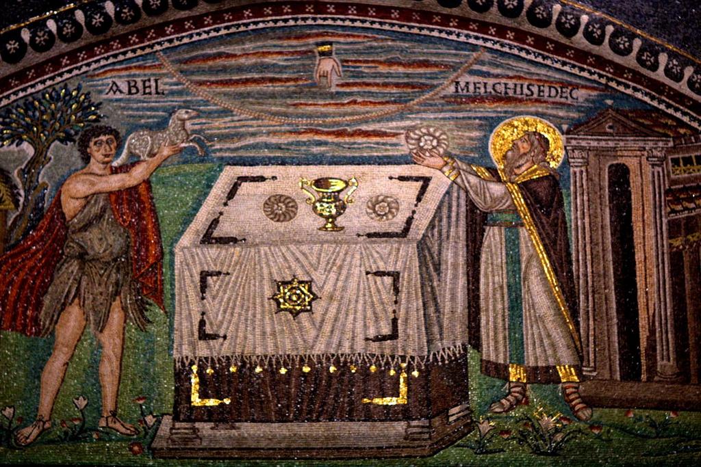 What the Natural Law Prescribes Regarding Worship Ancient mosaic depicting Abel and Melchizedec offering their sacrifices to God.