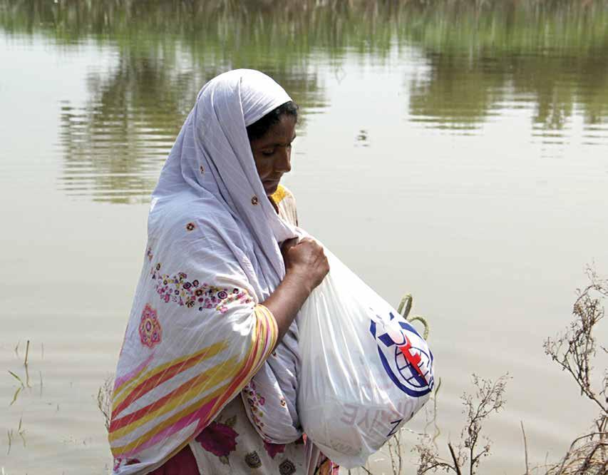 FLOOD-RAVAGED PAKISTAN RECEIVES FOOD PACKAGES During the first week of September, 2014, heavy monsoon rains triggered flash floods and caused widespread losses and damage across Pakistan and India.