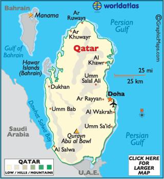 Where Is Qatar? Qatar is a peninsula on the Eastern Arabian Peninsula ju7ng out into the Persian Gulf.