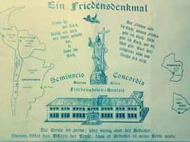 The bulletin cover (see left) for the Seminary dedication service, printed in both Spanish and German, literally maps out the missionary s bold vision for this
