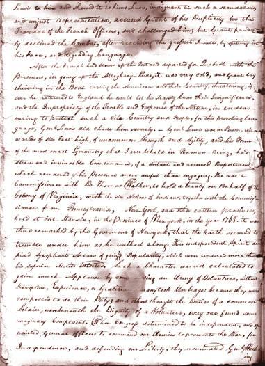 Chapter 1 Page from John Stuart s account of the Battle of Point Pleasant. Stuart, an officer under Andrew Lewis, wrote this memoir in 1820.