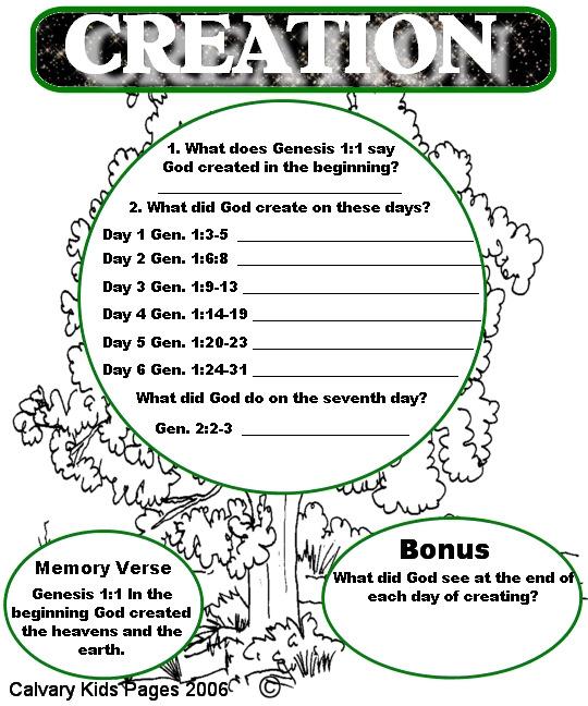 Discussion Questions: Talk About It! 1. In what book of the Bible do we find the creation story?