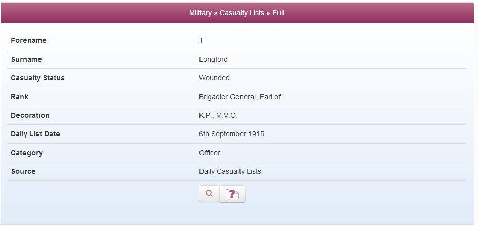 His status was then changed to be Now Reported Wounded and Missing and this alteration appeared in the daily list of the 27th September 1915: During the First World War, Brigadier