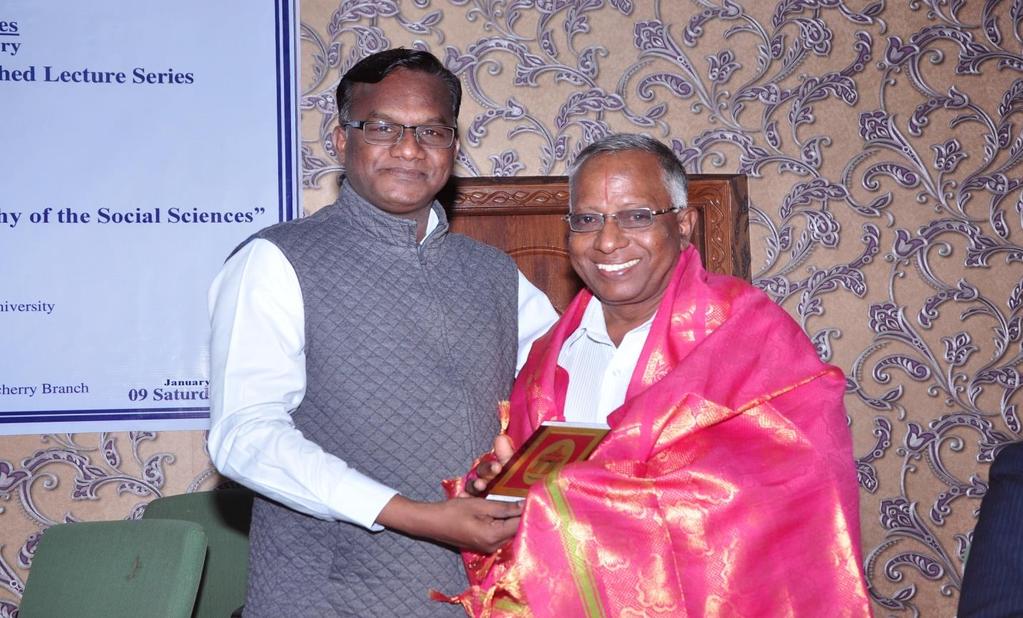 honouring Dr. K. Gulam Dasthagir, Associate Professor, Dept of Sociology, Pondicherry University.