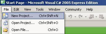 פתיחת סביבת העבודה, Edition כדי לפתוח את סביבת העבודה נבחר את התוכנה Microsoft Visual #C 2005 Express דרך תפריט ההתחלה של. windows יתקבל מסך הפתיחה של סביבת העבודה.