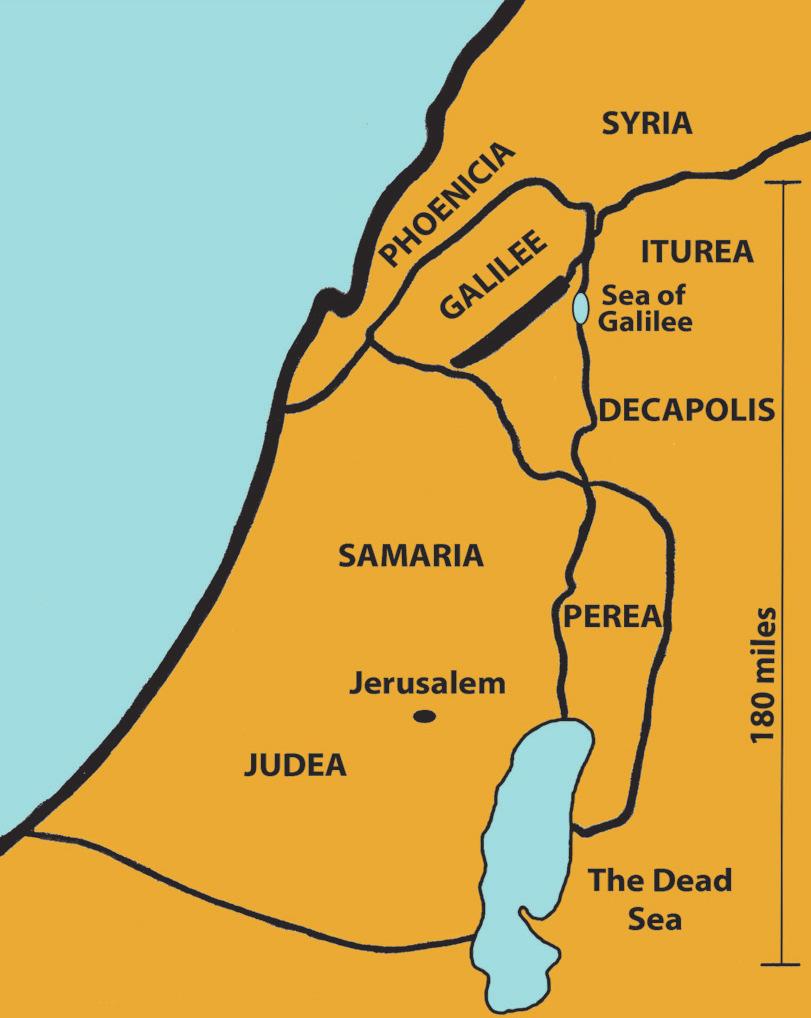 Galilee to Jerusalem 70 miles on the map (90 miles to walk).