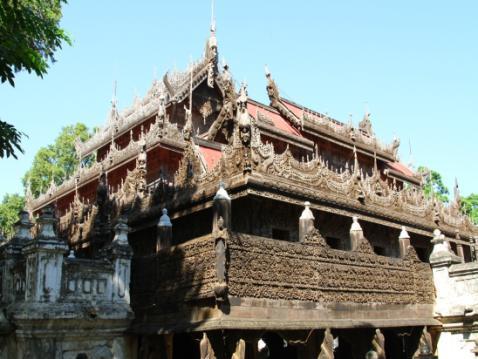 . Shwenandaw Monastery is famous for its intricate woodcarvings, this monastery is a fragile reminder of the old Mandalay Palace.