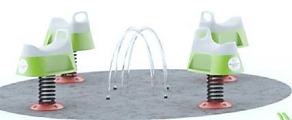 5. LUMI Fountains Controlled by the kinetic equipment When the kid is rocking, its stream goes up,