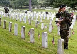 now, small American flags were placed on each grave, a tradition followed at many national cemeteries today.