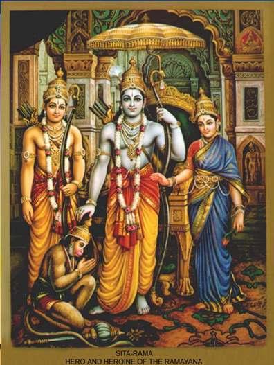 Rama and Sita Rama is the 7th avatar of Vishnu.