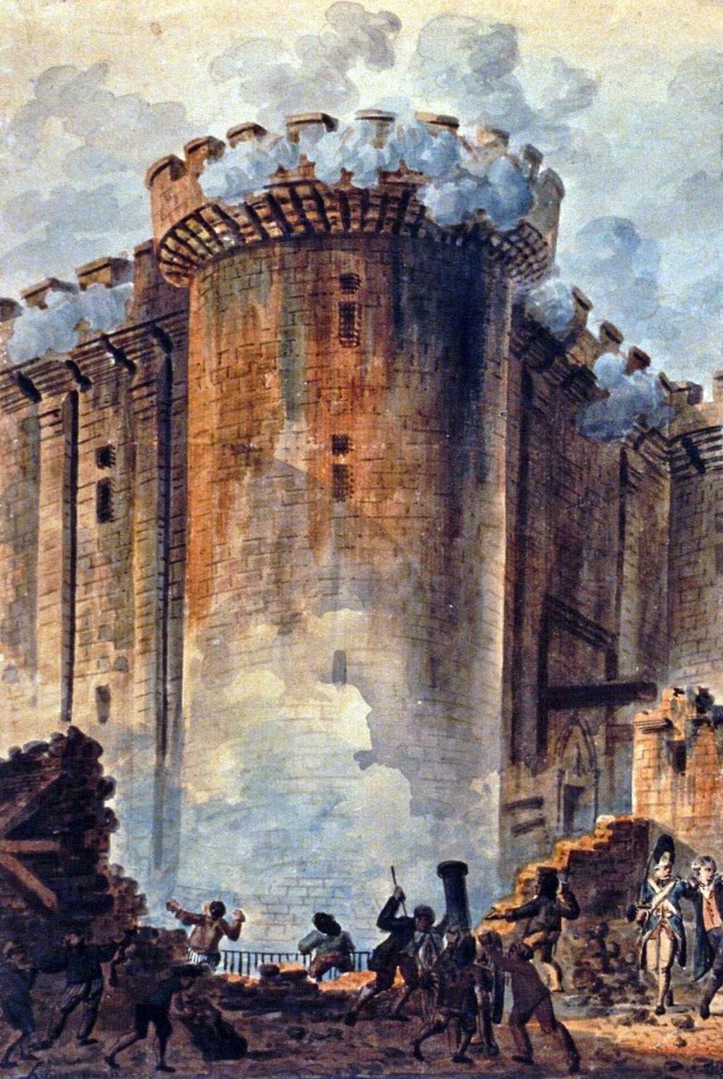 Storming the Bastille Bastille was a prison for political and upper-class offenders Prisoners were jailed without trial, on order of the king Start of the Revolution: rioters stormed the Bastille