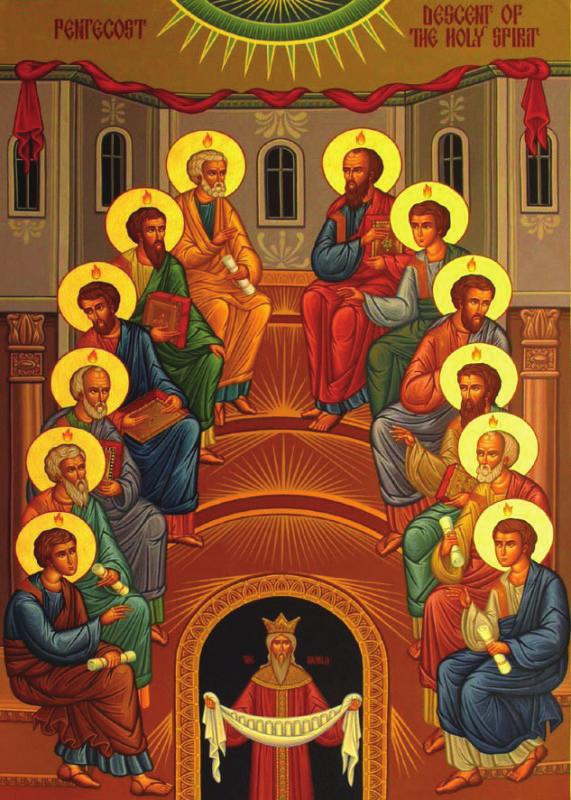 Pentecost Ten days after the ascension of Christ into Heaven, the Apostles gather and receive the Holy Spirit. It is referred to as the Church s birthday.