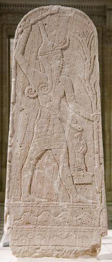 Ba al holding a thunderbolt (limestone), c. 15 th 13 th centuries, B.C. Louvre Museum, Paris. Ba al was the primary god of the Canaanites and Phoenicians.