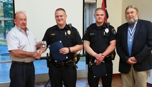 George Ewing Chapter of the SAR recognized two Athens police officers for heroism.
