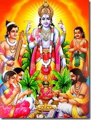 Hindus believe that chanting the Lord Sathyanarayana s name repeatedly and listening the Sathya Narayana Katha (religious stories) can lead the devotee to achieve successful on his life.