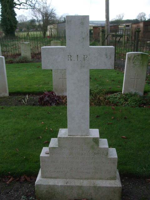Photo of Pte Michael Smith s Headstone at Codford Anzac War Graves Cemetery, Wiltshire. **Note: Pte Smith s Service number was 2782.