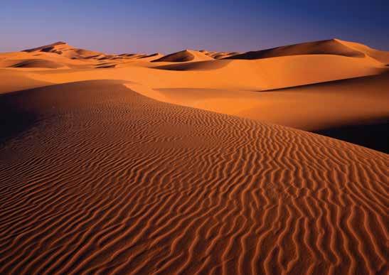 The Sahara The Sahara is the largest desert on Earth. It is larger than the United States! It stretches south from the Atlas Mountains to the Sahel region of Africa.