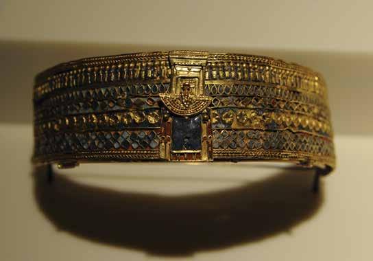 The gold bracelet was worn by a Kushite queen of Meroë. Archaeologists have found jewelry and other valuable artifacts in these burial sites.
