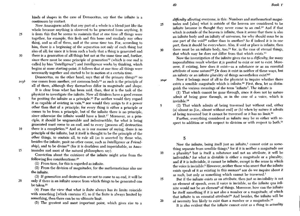 49 Book V kinds of shapes in the case of Democritus, say that the infinite is a continuum by contact.