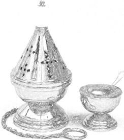 Chalice Veil - This is the cloth which covers the chalice until the Offertory, and again after Communion.