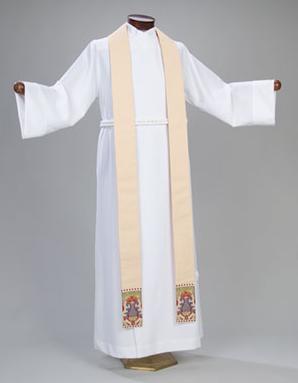 ALB A full length white linen vestment secured with a cincture used at Mass. An adaptation of the under tunic of the Greeks and Romans of the fourth century.