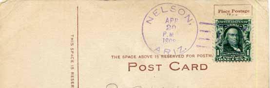 NELSON Type Postmark Code Nelson Mohave/Yavapai Co. (1904-1911; Yavapai Co. 1911-1954) 1 Doane Ty.