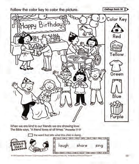 Talk to Learn Bible Story Activity Pages Center A copy of Activity 52 from The Big Book of Bible Story Activity Pages #2 for yourself and each child, scissors, crayons or markers; optional watercolor