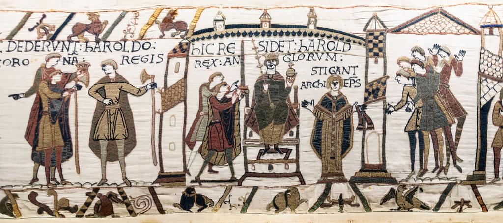 ACTIVITY 2 - KINGS OF ENGLAND When Edward died on 5th January 1066, Harold was crowned king. You can see his coronation as shown in the Bayeux Tapestry on the panel.
