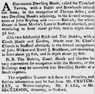 Staffordshire Advertiser - Saturday 16 February 1799 Process papers comprising writ of