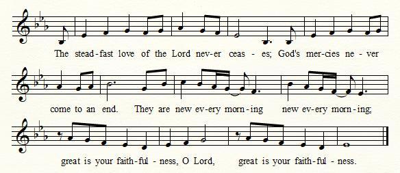 RESPONSE The Steadfast Love of the Lord McNeill *THE PEACE The peace of Christ be with you. And also with you. Words: Lamentations 3:22-23, Music Edith McNeill (b.