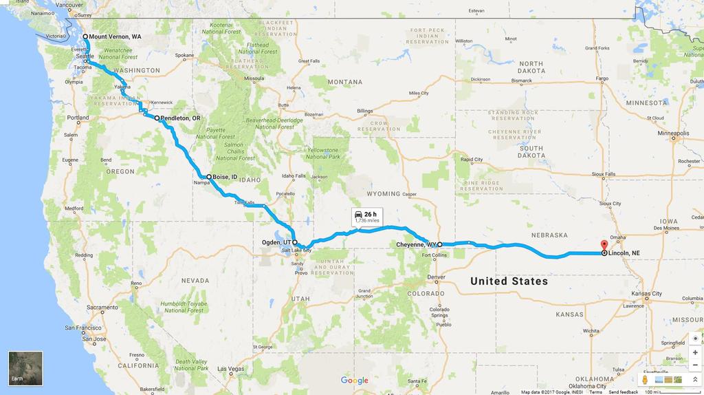 2017 Youth Group Mission Trip Route to Lincoln Notes: Departing FCF at 4:00 pm on Friday March 31 st.