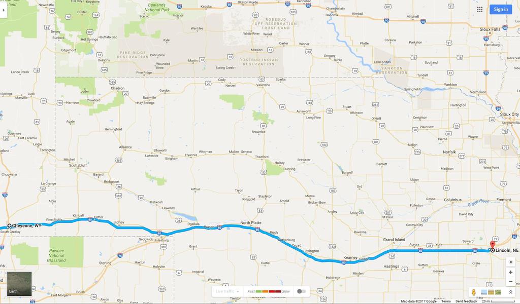 2017 Youth Group Mission Trip Route to Lincoln Notes: The last stretch! Pastor Erik s game will sustain.