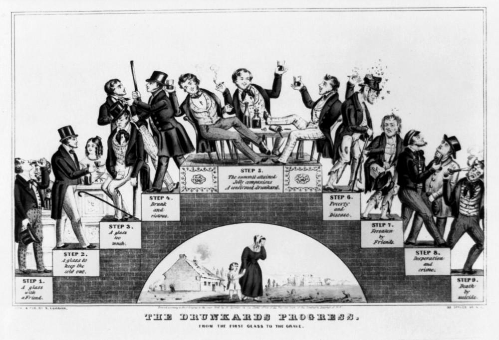 Nathaniel Currier, The Drunkard s Progress. Lithograph. circa 1846. The Library of Congress.