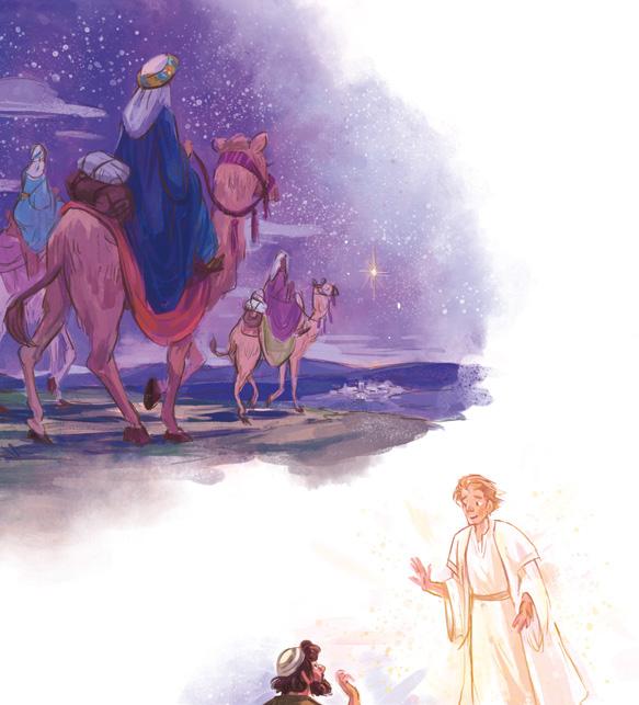 Far aay, Wise Men sa the ne star. They kne it as a sign that the Savior had been born.