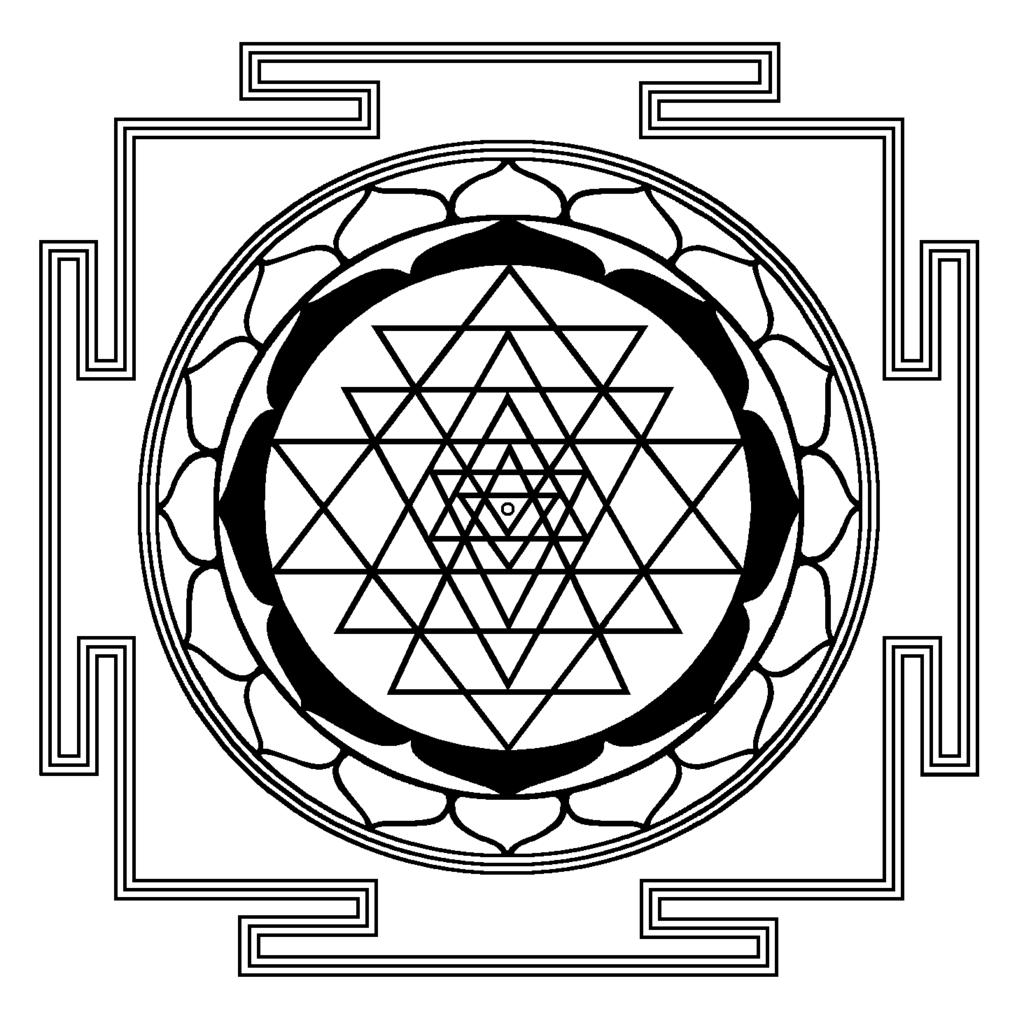 Section 1 Level 2&3 16- and 8-petalled Lotuses 2. The Sixteen-petalled Lotus, encircled by three lines called the Mekhala Traya - Three Belts.