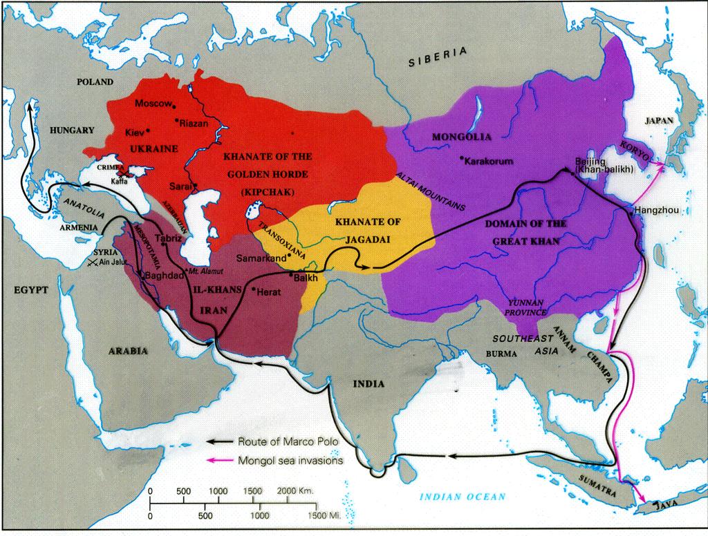 1. By 1320 s the Il-Khans dominated Armenia, Azerbaijan, Mesopotamia, and Iran (parts of the Middle East) 2.Egypt independent Mamluks drove Mongols out 3.