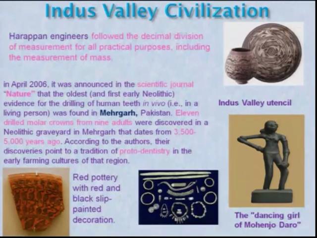 (Refer Slide Time: 15:23) So if you look at Let us look at Indus Valley Civilizations. And as I told, there were having a lot of you know engineering components.