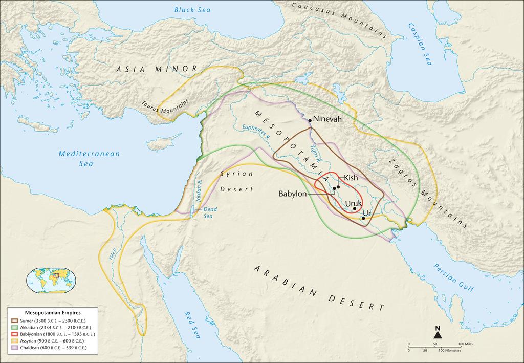 development of city-states, identify Kish, Akkad, Ur, and Nineveh, and the significance of Sargon