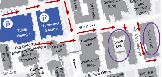 19 th until you get to the main entrance of Scott Laboratory (201 W. 19 th Ave.). Please use this entrance.