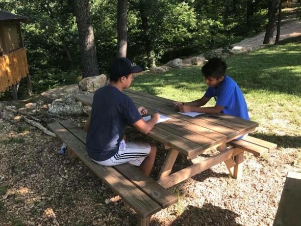 In our canoe trip to Living Waters, Ruben was nervous about flipping the canoe or drawing. Ruben drowned before and he was scare of repeating the same situation in our canoe trip.