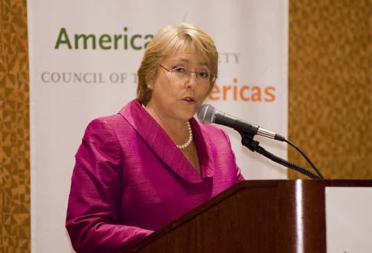 President Bachelet addressing the