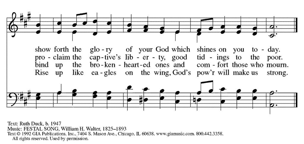 C. Amen. THE HYMN Please refer to the following page. DISMISSAL A.
