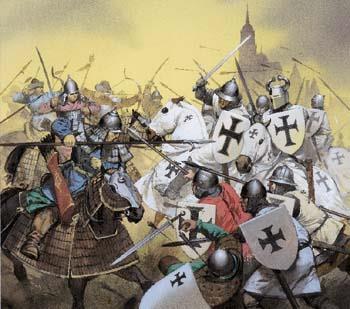 Mongols fighting the Teutonic Knights in Germany.